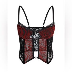 Iamgia black and wine animal print crop top